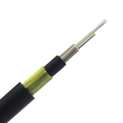 Asu Mini ADSS G652D Fiber Cable 2/4/6/8/12/24 Core Self Supporting Black Jacket Color