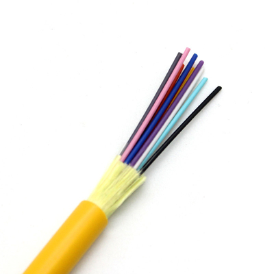 Indoor Tight-buffered Fiber Optic Cable 2-24 Cores 10D/20D Bending Radius for FTTH