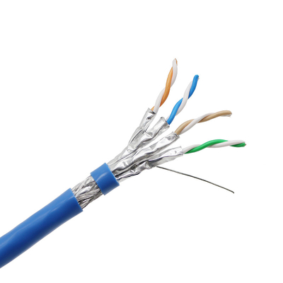 ขายปลีก สายเคเบิลอีเทอร์เน็ต Cat8 ความเร็วสูง 22awg 40gbps 2000mhz Rj45 SSTP สายเคเบิล Cat8 โรงงาน
