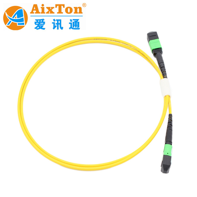 OM3/OM4 MPO Connector 12 Fiber MPO Trunk Cable 8/12/24F MTP MPO Cable สําหรับห้องศูนย์ข้อมูล