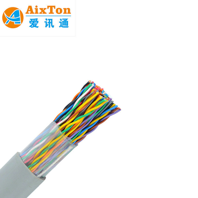 สายสื่อสารหลายคู่ 0.4mm 0.5mm สายโทรศัพท์ทองแดงเปลือยในภายในภายนอก 10 20 25 50 100 120 200 1200 คู่