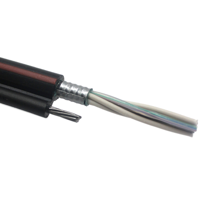 สายไฟเบอร์ออปติกแบบมีสายอากาศ GYTC8S รูปแบบเลข 8 รองรับตัวเอง 12-144 คอร์ ความยาว 1-5 กม. ต่อม้วนไม้