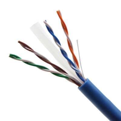 CAT6 UTP สายเคเบิลเครือข่ายสีฟ้า CAT6A UTP ประเภทสายเคเบิลเครือข่ายสีดํา